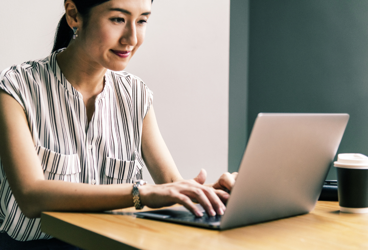 woman in virtual training session